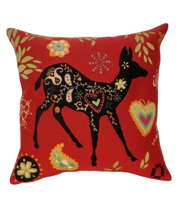 coussin biche rouge Ref. 8302 - ©tapisserie d'halluin