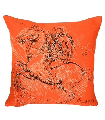 coussin Leonardo orange léonard de vinci Ref. 8563 - ©tapisseries d'halluin