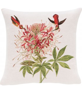 coussin oiseau colibris blanc Ref 8566 - ©tapisseries d'halluin