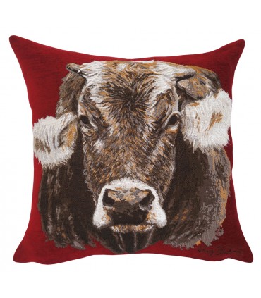 red cow cushion Ref. 8730 - © tapisseries d'Halluin