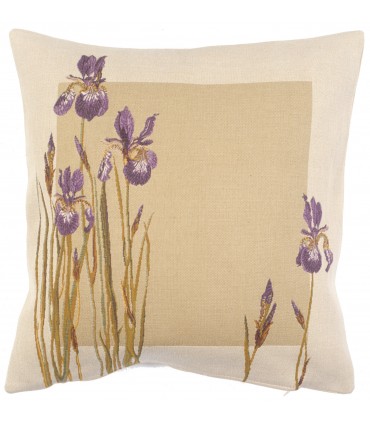 Cushion Iris flower Ref. 8011 - Halluin tapestry