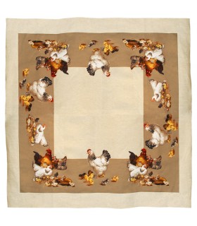 Plaid poules et coqs - Tapisserie d'Halluin