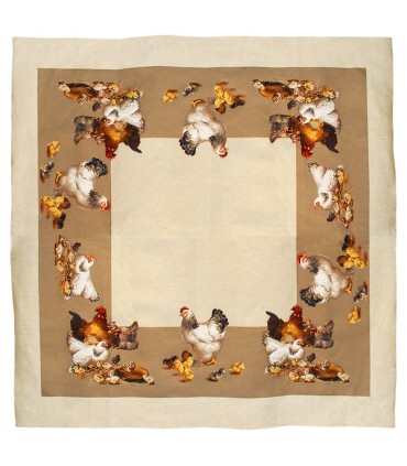 Plaid poules et coqs - Tapisserie d'Halluin
