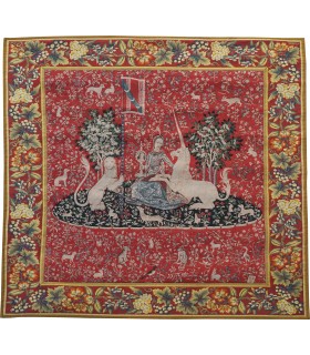 Tapisserie bordée Dame au miroir - Tapisserie d'Halluin