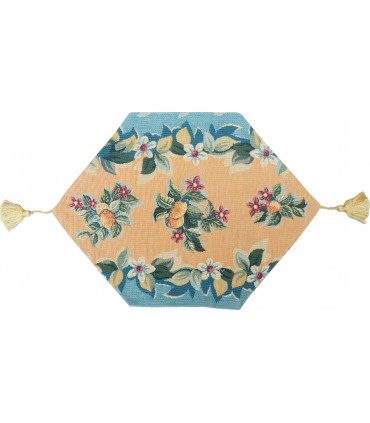 Table runner lemon apricot Ref. 7638 - Halluin tapestry