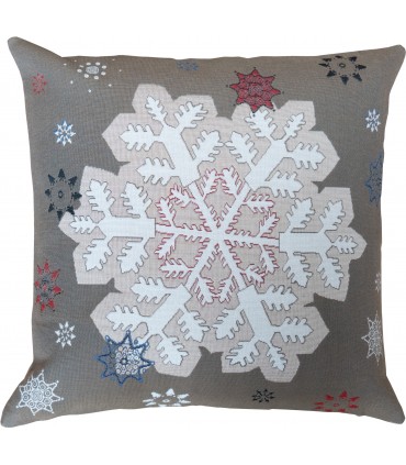 Coussin Flocon beige Ref. 8343 - Tapisserie d'Halluin - Idéee cadeau