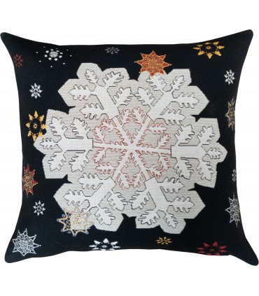 Black Cushion Flocon Ref. 8343 - Halluin tapestry - gift idea - Moutain